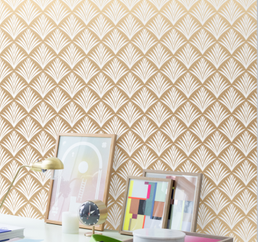 Gold leaves in art decor style Hallway and stairs wallpaper - TenStickers