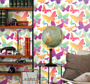 Gradient butterflies Living Room Wallpaper - TenStickers