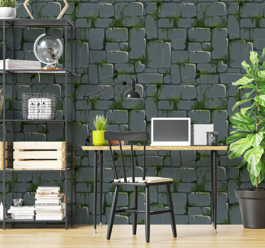 Green Brick Leafy Accent bricks wallpaper designs - TenStickers