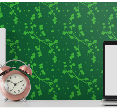 Green Korean trees and branches palm tree wallpaper - TenStickers