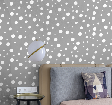 Grey different size dots circle Wallpaper - TenStickers