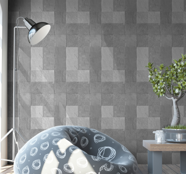 Grey tiles and vintage Tile Effect Wallpaper - TenStickers