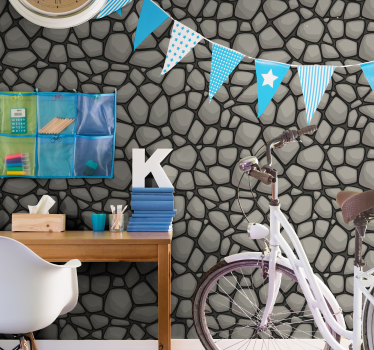 Greyscale Pattern Wallpaper - TenStickers