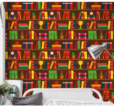 Home library office room wallpaper - TenStickers