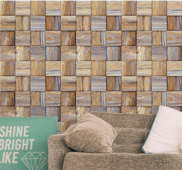 Interlaced Timber wood effect  wallpaper - TenStickers