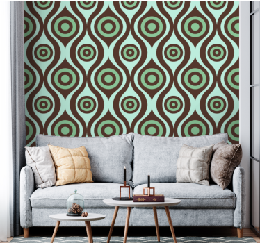 Irregular shapes 70's pattern Retro Wallpaper - TenStickers