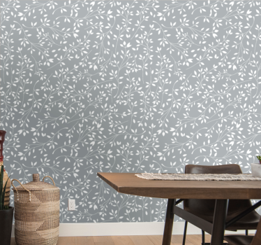 Leafy Silhouette leaf wallpaper - TenStickers