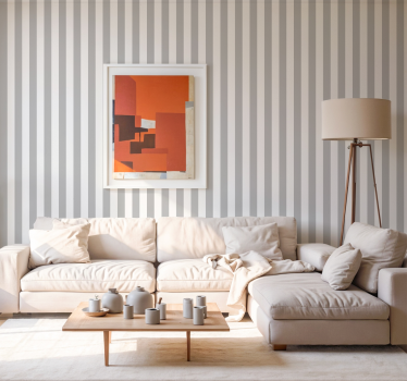 Light grey stripes Lounge wall mural - TenStickers