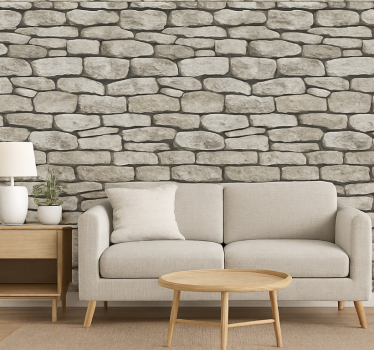Living room wallpaper 3d stone texture design - TenStickers