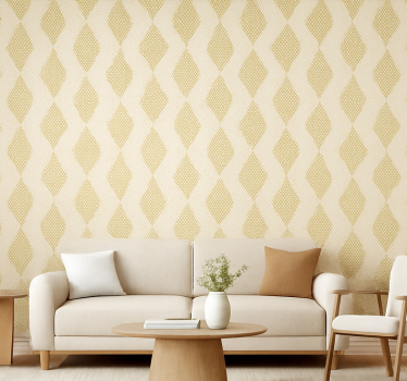 Living room wallpaper abstract gold triangle design - TenStickers
