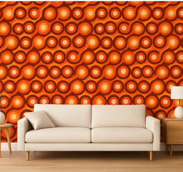 Living room wallpaper abstract modern warm colors - TenStickers