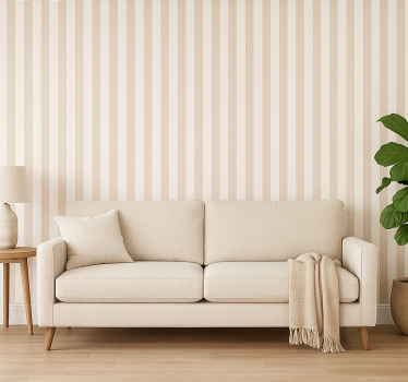 Living room wallpaper beige striped design - TenStickers
