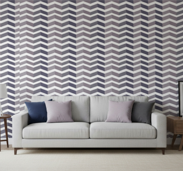 Living room wallpaper chevron pattern design - TenStickers