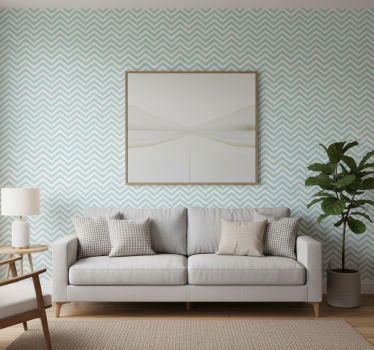 Living room wallpaper chevron pattern design - TenStickers