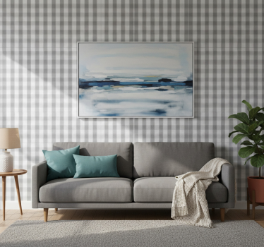 Living room wallpaper classic checkered design - TenStickers