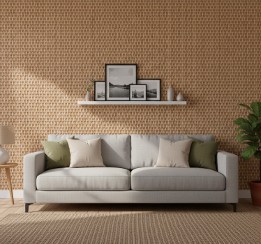 Living room wallpaper classic natural fiber look - TenStickers