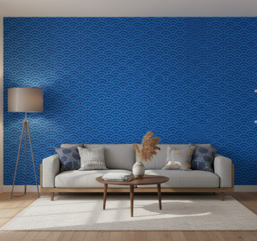 Living room wallpaper curved wave design - TenStickers