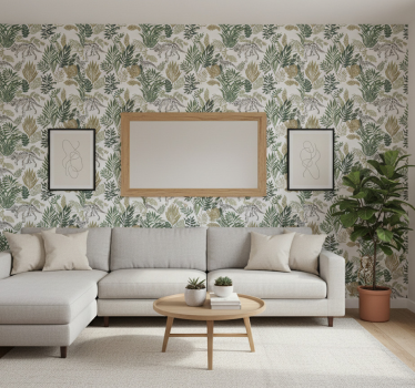 Living room wallpaper dinosaur print - TenStickers