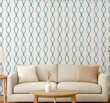 Living room wallpaper elegant blue design - TenStickers