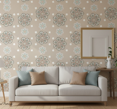 Living room wallpaper elegant floral designs - TenStickers