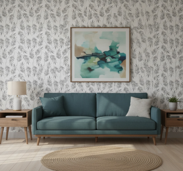 Living room wallpaper elegant leaf design - TenStickers