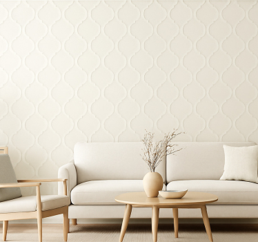 Living room wallpaper elegant off-white minimalism - TenStickers