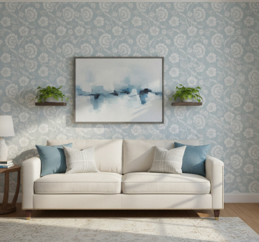 Living room wallpaper floral design arrangement - TenStickers
