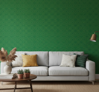 Living room wallpaper geometric green design - TenStickers
