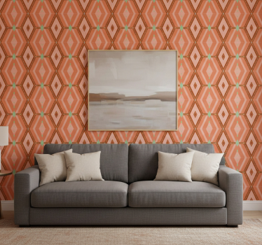 Living room wallpaper geometric hexagon design - TenStickers