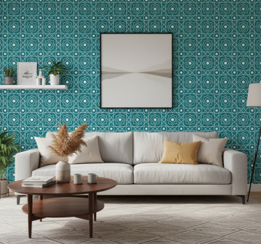 Living room wallpaper geometric texture design - TenStickers