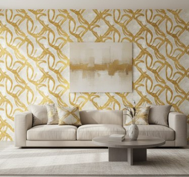 Living room wallpaper golden textured finish - TenStickers