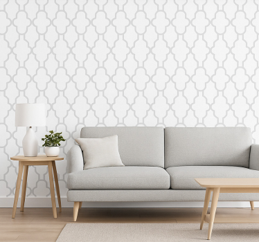 Living room wallpaper grey geometric design - TenStickers