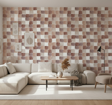 Living room wallpaper in earth tone watercolor - TenStickers