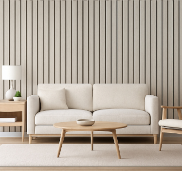 Living room wallpaper light grey wood design - TenStickers