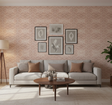 Living room wallpaper light wood texture effect - TenStickers
