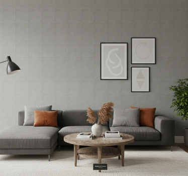 Living room wallpaper modern grey concrete - TenStickers