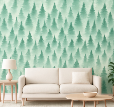 Living room wallpaper mystical forest design - TenStickers