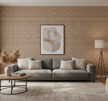 Living room wallpaper natural fiber weave - TenStickers
