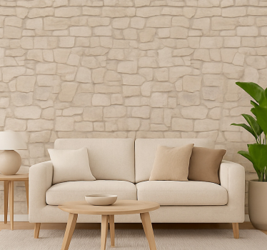 Living room wallpaper natural stone design - TenStickers