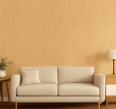 Living room wallpaper natural wood design - TenStickers