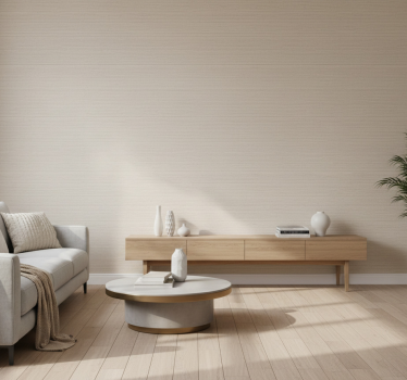 Living room wallpaper neutral grasscloth texture - TenStickers