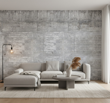 Living room wallpaper raw industrial concrete design - TenStickers