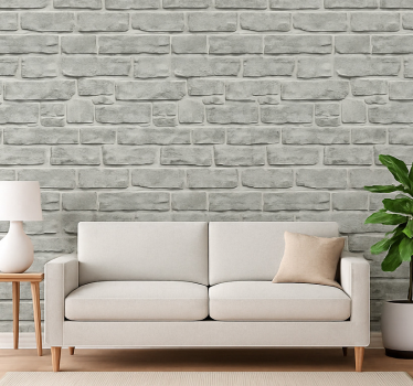 Living room wallpaper realistic grey stone effect - TenStickers
