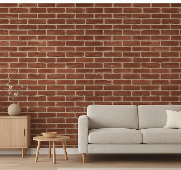 Living room wallpaper red brick pattern - TenStickers
