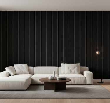 Living room wallpaper rustic black panel - TenStickers