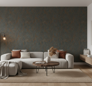 Living room wallpaper rustic copper floral design - TenStickers