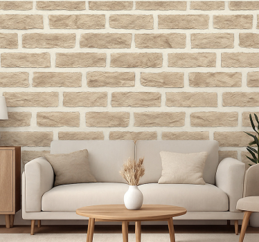 Living room wallpaper rustic sandstone brick - TenStickers