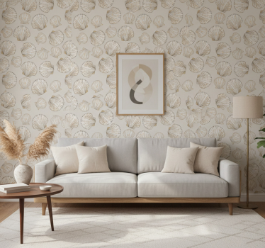 Living room wallpaper seashell design - TenStickers