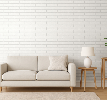 Living room wallpaper simple white brick - TenStickers