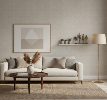 Living room wallpaper sleek neutral texture - TenStickers